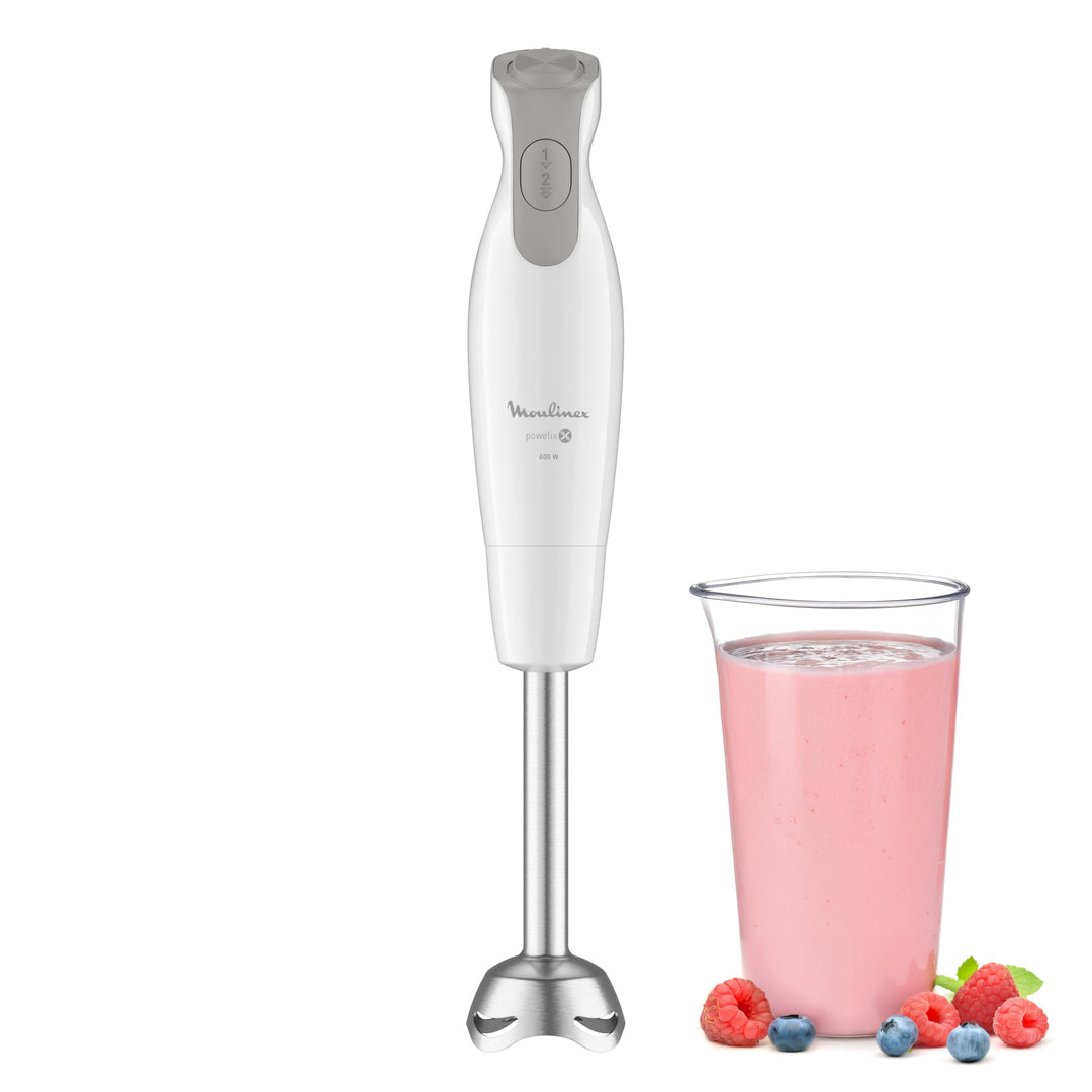 Moulinex Dailychef Weiss DD5511 Stabmixer, 600 W, bis zu 30% schnellere Ergebnisse, 2 Geschwindigkei