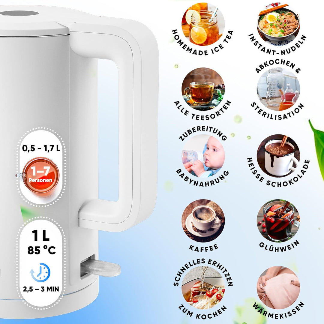 Stillstern Wasserkocher mit Edelstahl Filter [1,7L - 2200W] Wasserkocher mit Präzisionsausguss und A