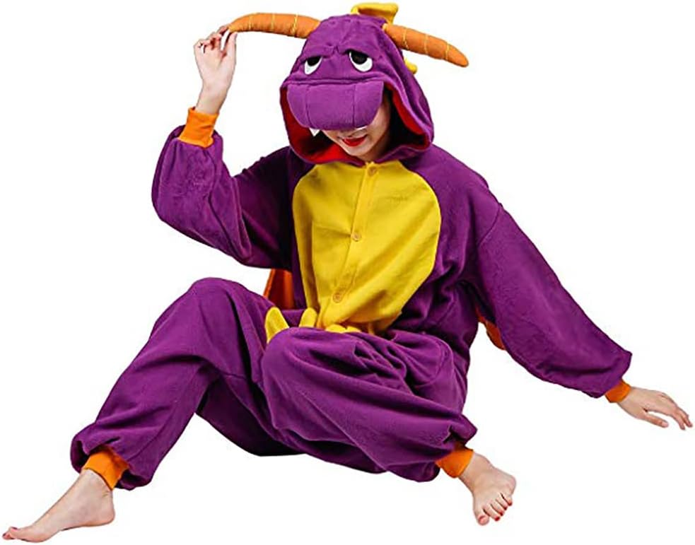 Tierkostüme Tier-Einteiler für Erwachsene, Halloween, Cosplay, Kostüm, mit Kapuze, Loungewear, Drach