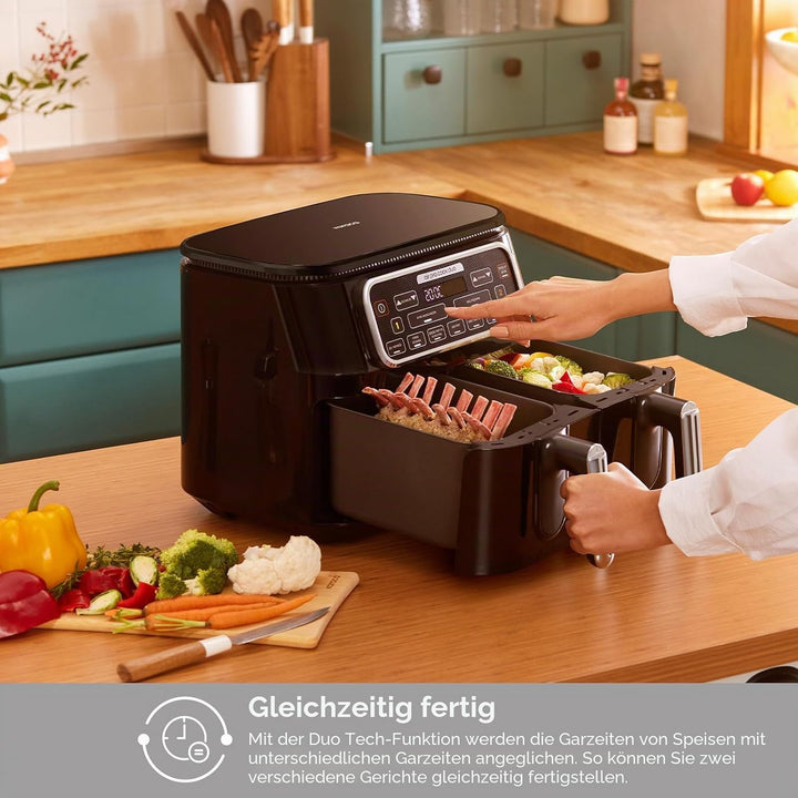 Karaca Air Cook Duo Hausmannskost XXXL 8 Liter Airfryer, Starlight, 8 Personen, Starlight