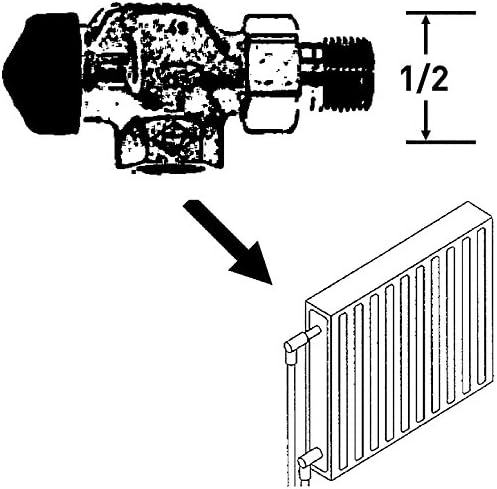 Heimeier 27133 2 Thermostatventil-Unterteil 1/2 Zoll, Axialform-1/2 Axialform - 1/2 Zoll, Axialform