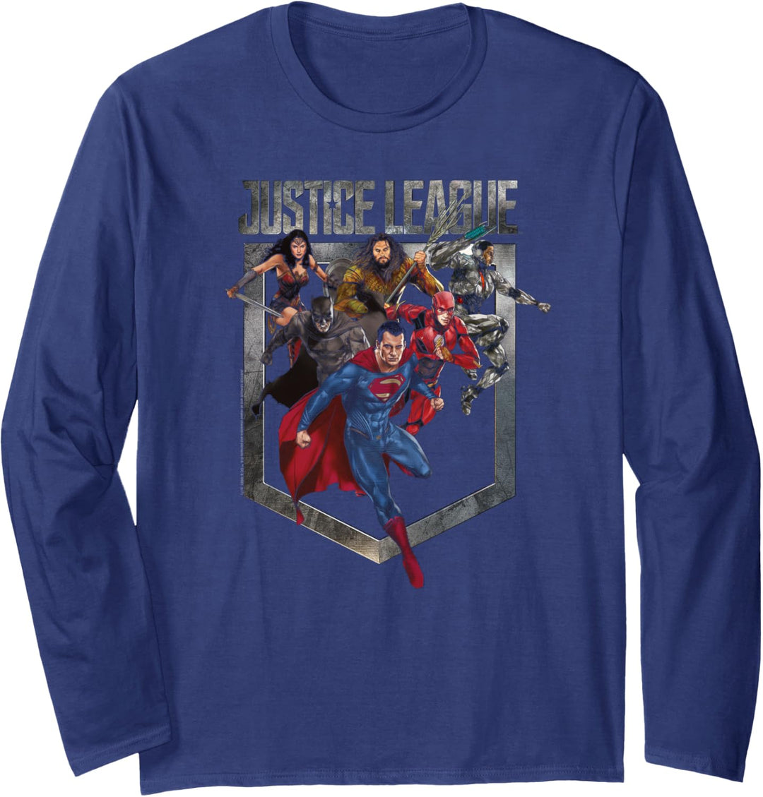 Justice League Movie Charge Langarmshirt