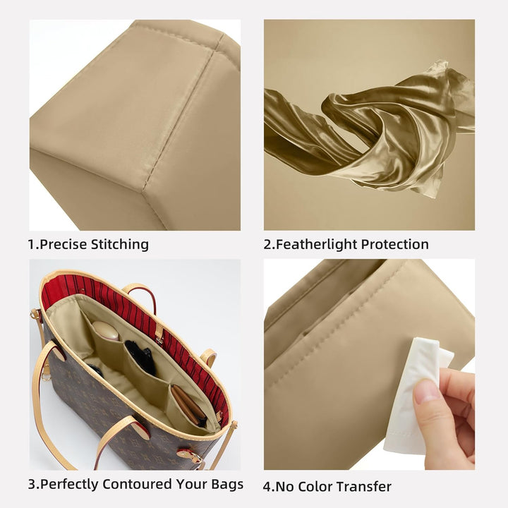 DGAZ Taschen Organizer Einsatz, Seide Innentasche für Neverfull PM/MM/GM, Leicht Taschenorganizer Sh