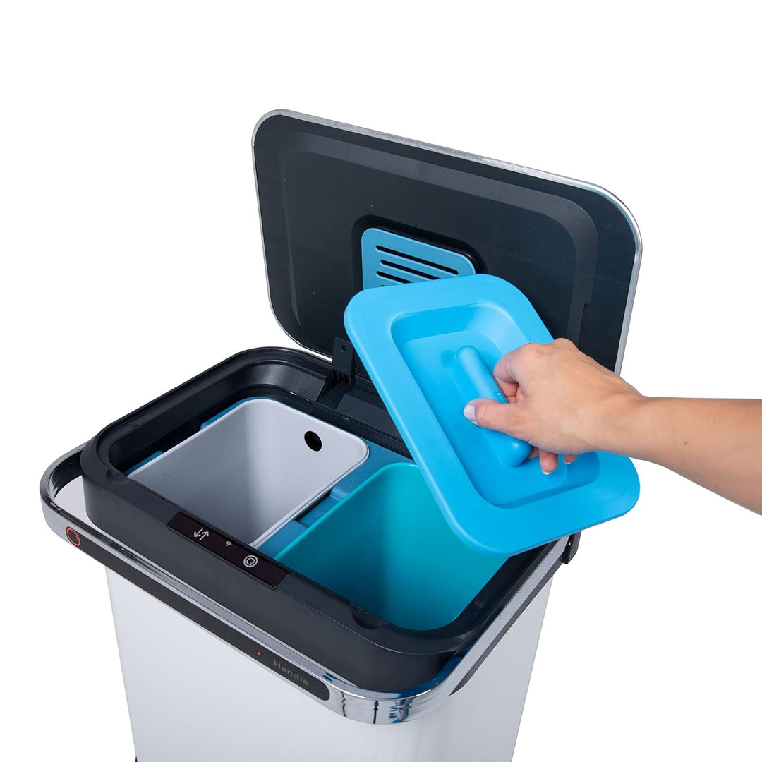 SVITA Sensor-Mülleimer 60L Aktivkohle- und Selbstreinigungs-Funktion Küchenabfall Abfall-Eimer Weiss