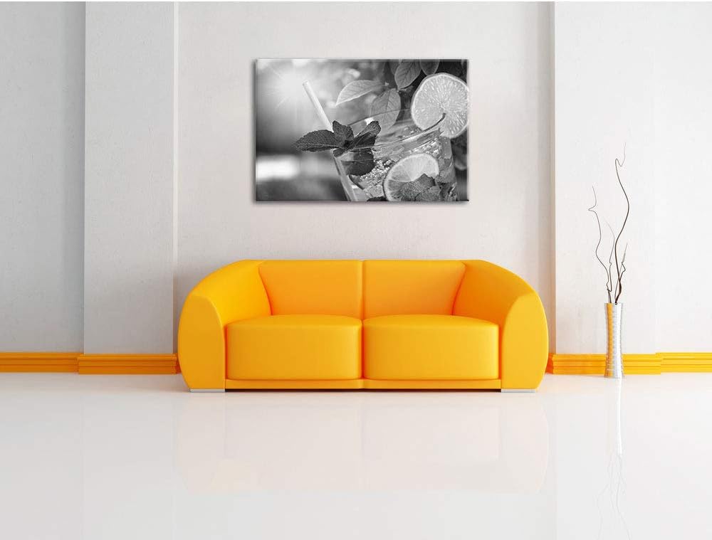 Pixxprint Mojito Cocktail als Leinwandbild/Grösse: 100x70 / Wandbild/Kunstdruck/fertig bespannt, 100