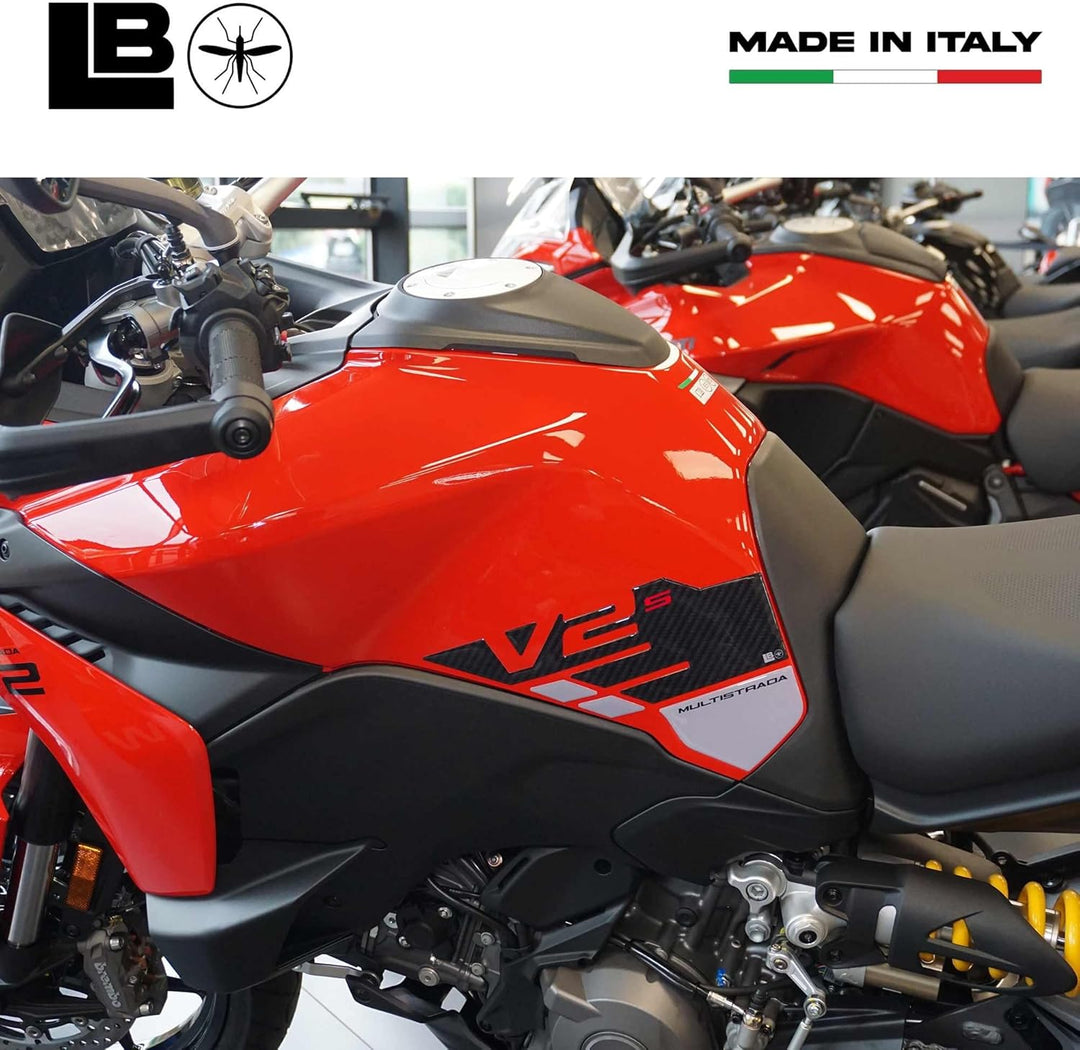 labelbike - 3D Aufkleber Motorrad Tank Schutz und Dekoration Seite aus Harz kompatibel mit Ducati Mu