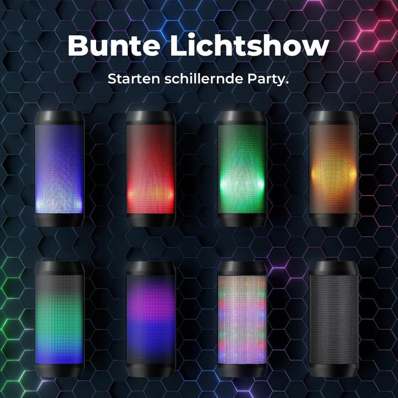 Bluetooth Lautsprecher Tragbarer Musikbox LED Bluetooth Box Kabellos mit Freisprechfunktion für Hand