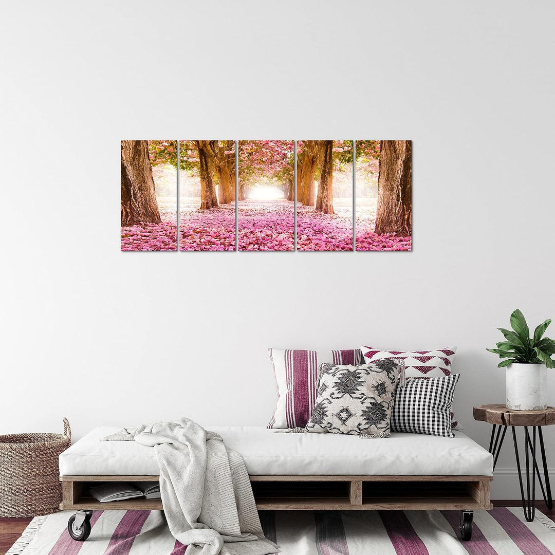 Runa Art Bild Wald Landschaft Wandbilder auf Vlies Leinwand 5 Teilig Wanddekoration Schlafzimmer Woh