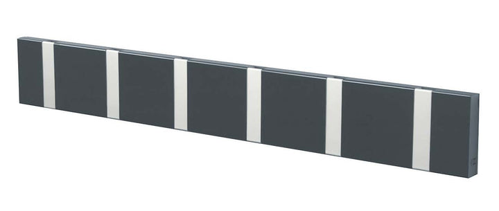 LoCa Garderobe Knax 6 anthrazit (Haken klappbar Alu) Garderoben-Leiste Kleiderhaken Flur modern Gard