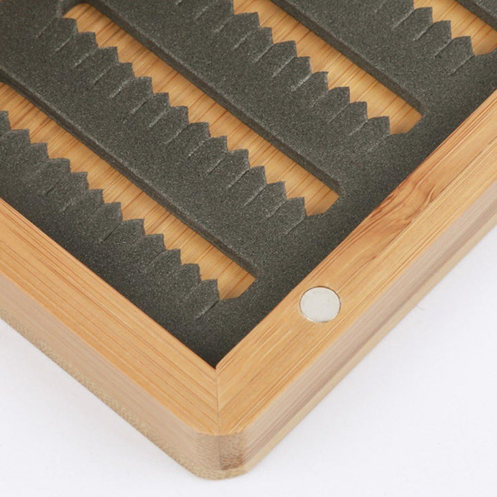 Fliegenbox Aus Holz Schaumstoff-Innenfutter, Köderschlitzetui, Fliegenfischerbox, Fliegen-aufbewahru
