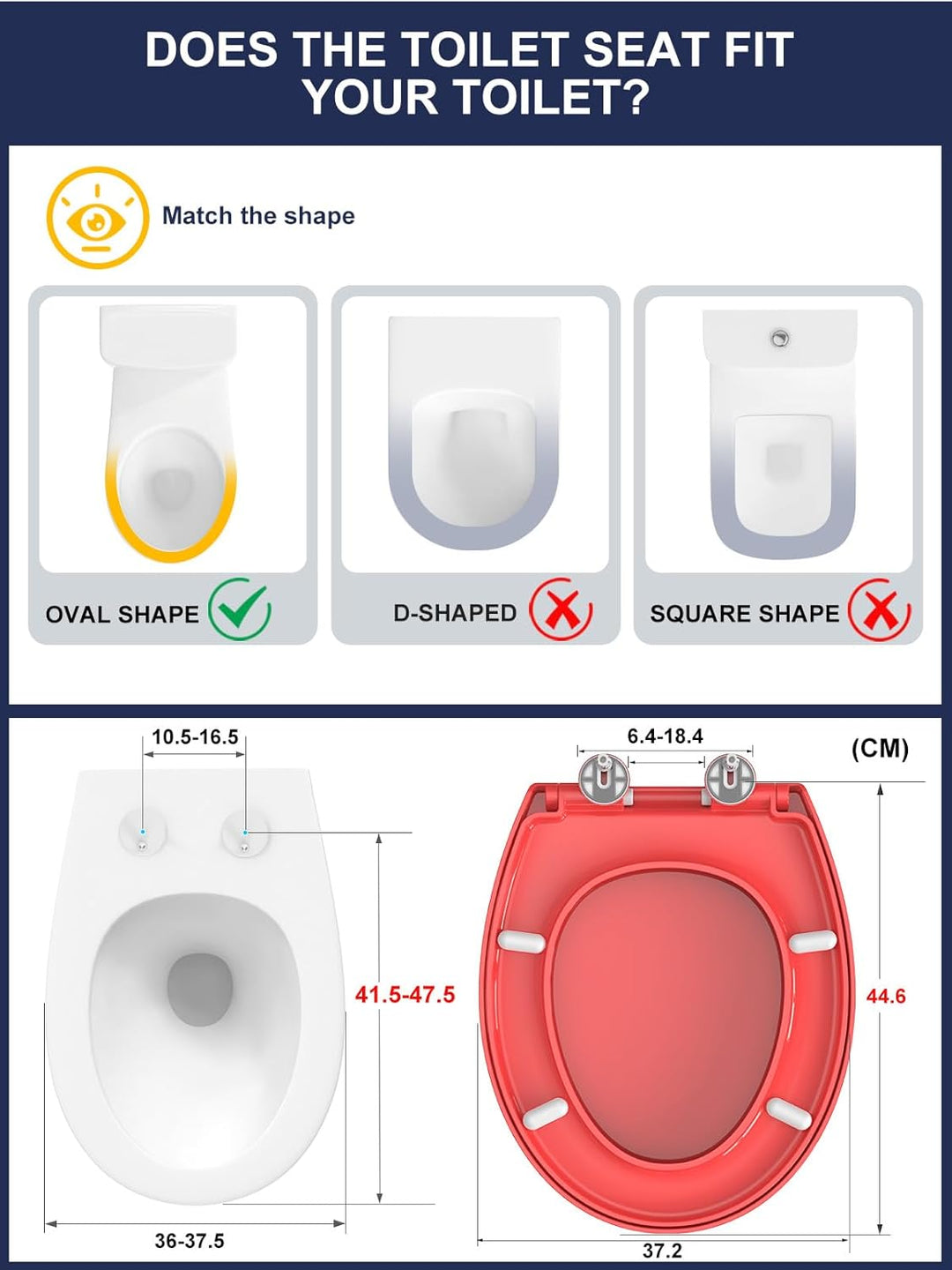 YEAUPE PRO Toilettendeckel mit Absenkautomatik, WC-Sitz mit Quick-Release-Funktion und Softclose Abs