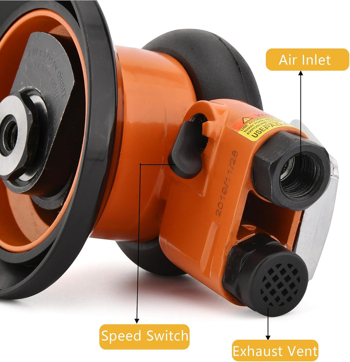 Druckluft Exzenterschleifer 150mm mini, Hochleistungs-Doppelwirkungs-Pneumatikschleifer Polierer mit