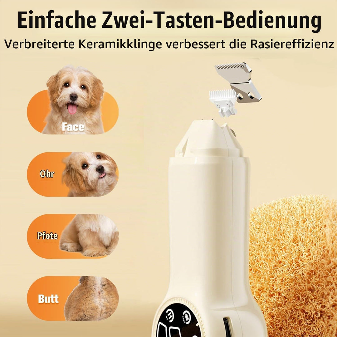 Hoofun Upgrade 2in1 Profi Pfotentrimmer: Nägel Feilen und Rasieren Trimmer mit Starker Motor &amp; Akku