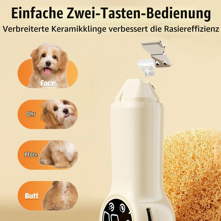 Hoofun Upgrade 2in1 Profi Pfotentrimmer: Nägel Feilen und Rasieren Trimmer mit Starker Motor &amp; Akku
