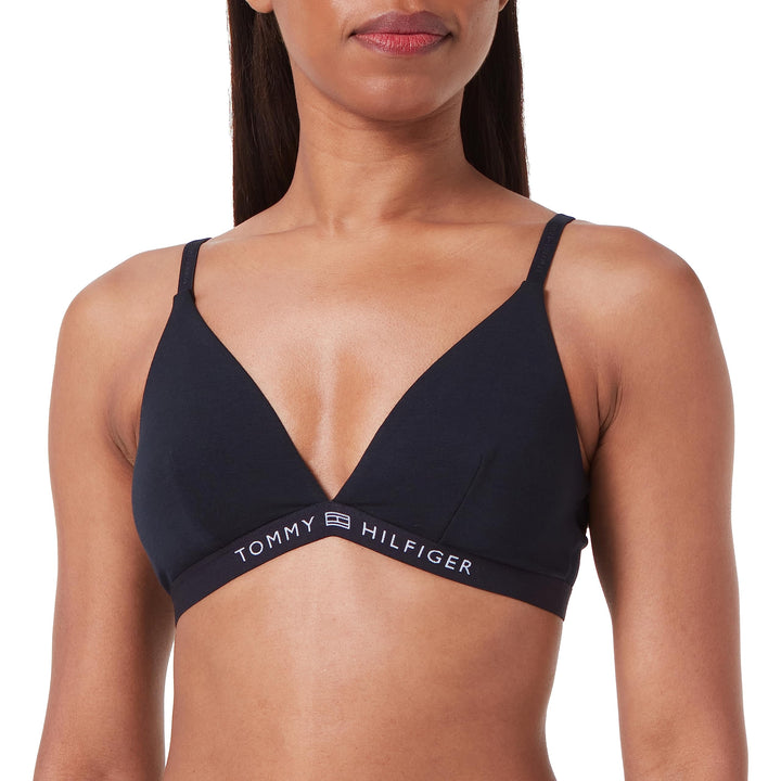 Tommy Hilfiger Damen Unlined Triangle Uw0uw04240 Triangel-BHS L Blau (Desert Sky), L Blau (Desert Sk
