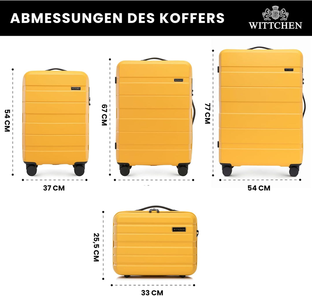 WITTCHEN COMODO Line Koffer Handgepäck Gepäck-Set aus ABS Teleskopgriff TSA Schloss 4 Doppelräder Ge