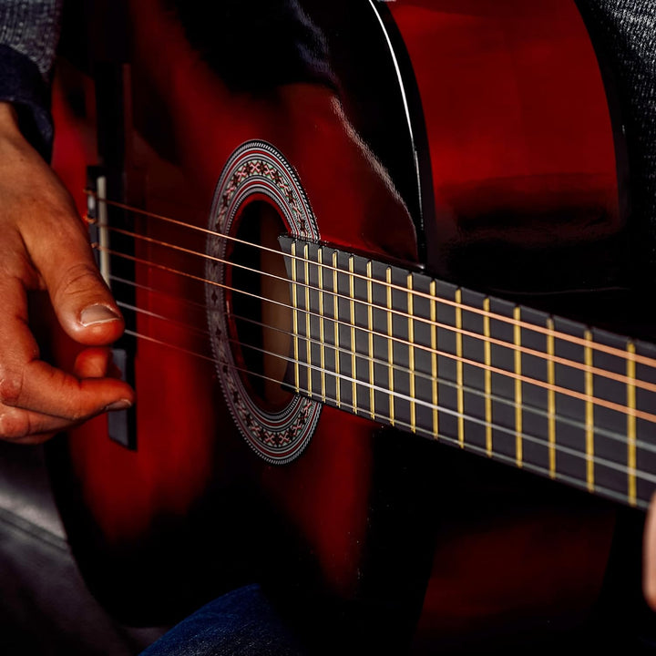 3rd Avenue 4/4 Flamencogitarren-Starterset in Normalgrösse mit Nylonsaiten – mit Tasche, Saiten – in