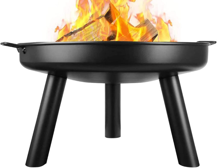 Feuerschalen für den Garten 60cm, Feuerschale mit Griffen, Multifunktionale feuerstelle mit schürhak