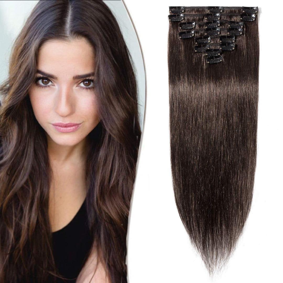 SEGO Clip in Haarverlängerung dünn Extensions Echthaar günstig 100% Remy Human Haar Haarteil natürli