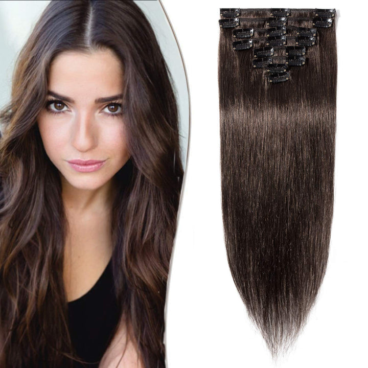 SEGO Clip in Haarverlängerung dünn Extensions Echthaar günstig 100% Remy Human Haar Haarteil natürli
