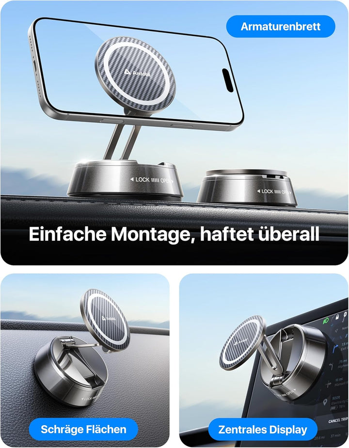 andobil 2026 Neueste Handyhalterung Auto Magnet für Magsafe Autohalterung, [20x N55 Magnete & Verbes