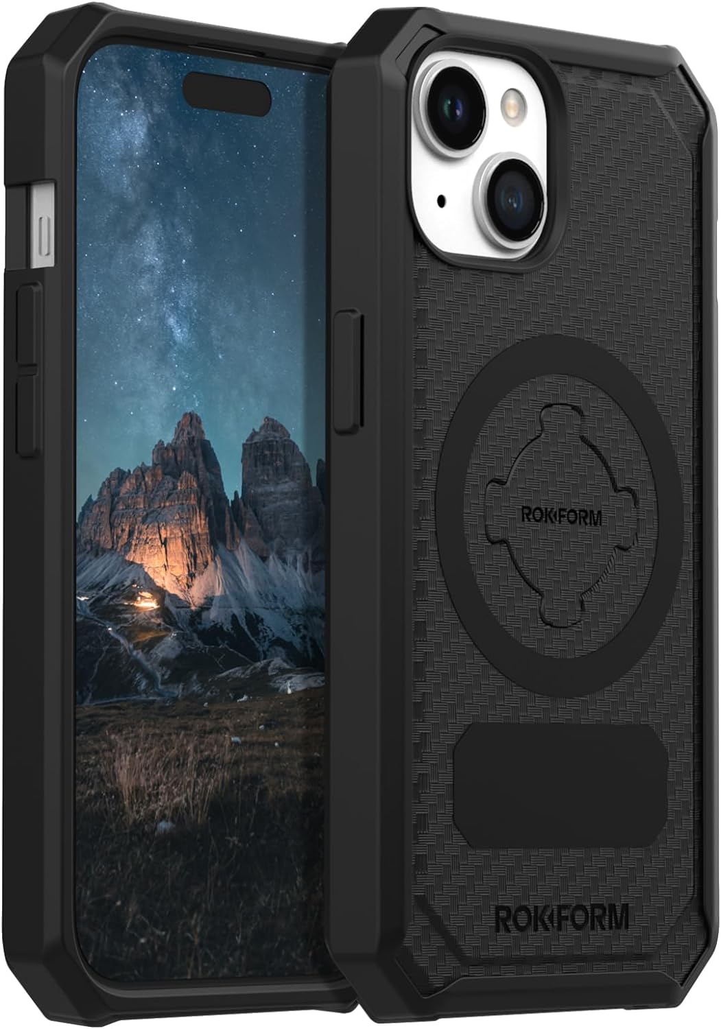 ROKFORM - iPhone 15 Hülle, Rugged Serie, magnetisch, iPhone 15 Hülle mit RokLock Drehverschluss, sch