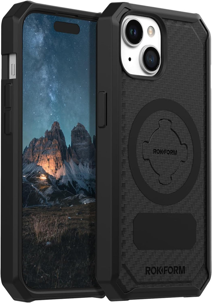 ROKFORM - iPhone 15 Hülle, Rugged Serie, magnetisch, iPhone 15 Hülle mit RokLock Drehverschluss, sch