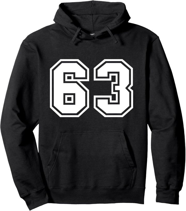 Team Jersey Nummer #63 Sportgeschenk Pullover Hoodie