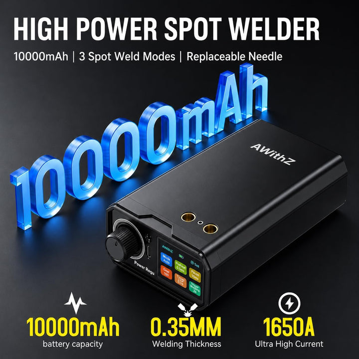 UK3 Tragbares Akku Punktschweissgerät: 10000mAh, 1650A maximale Dual-Puls-Punktschweissmaschine mit