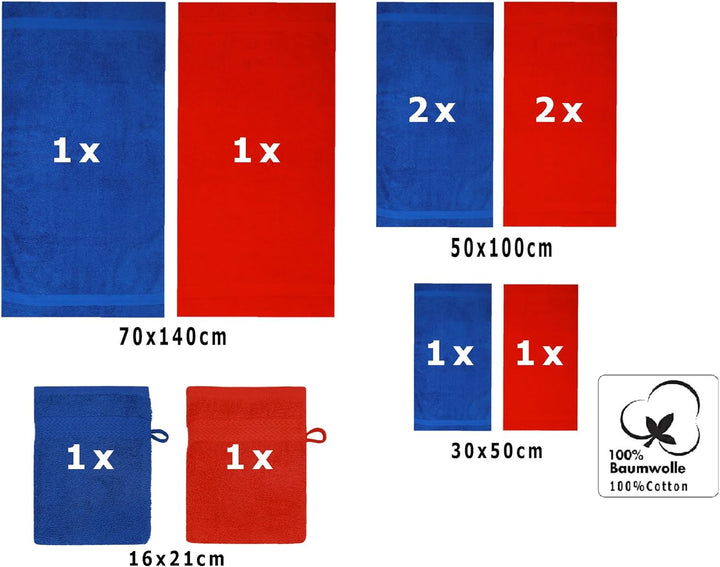 Betz 10-TLG. Handtuch-Set Premium 100% Baumwolle 2 Duschtücher 4 Handtücher 2 Gästetücher 2 Waschhan