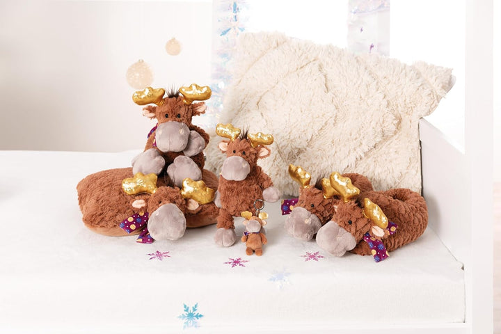 NICI 49336 Elch Thure Grösse 34-37 (M) braun-Nachhaltige warme Kuscheltier Hausschuhe für Jungen und