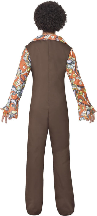 Smiffys, Herren Groovy Boogie Kostüm, Jumpsuit mit angesetztem Hemd,Grösse: L, 43860, M