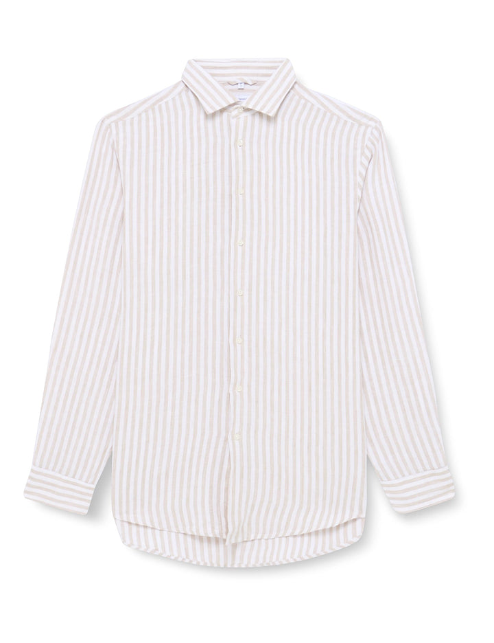 Seidensticker Herren Regular Fit Langarm Hemd Shirt 44 Beige, 44 Beige