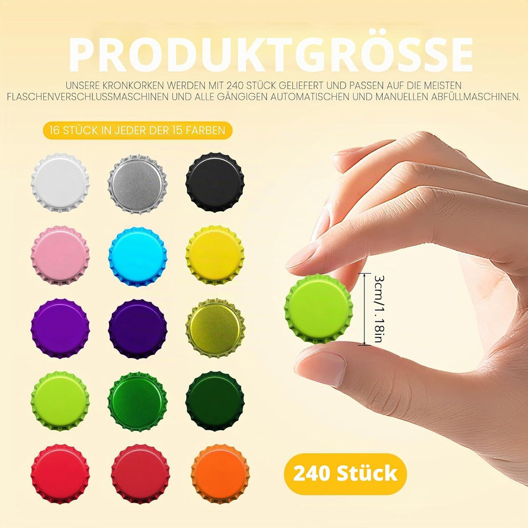 Modixun Flaschenverschlüsse, 26 mm, Metall, Kronkorken mit Gummidichtung, O-Ring für selbstgebraute