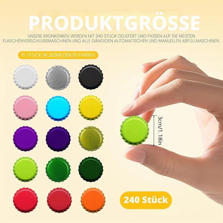 Modixun Flaschenverschlüsse, 26 mm, Metall, Kronkorken mit Gummidichtung, O-Ring für selbstgebraute
