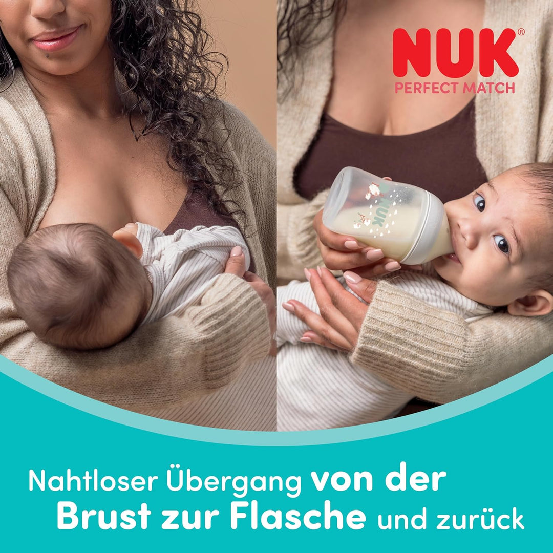 NUK Perfect Match Babyflaschen | 0-3+ Monate | 150 ml &amp; 260 ml | Anti-Kolik-Trinkflasche | PP | Temp