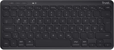 Trust Lyra Kompakte Bluetooth Tastatur, QWERTZ-Layout, 85% Recyclingkunststoff, Multi-Device Funktas