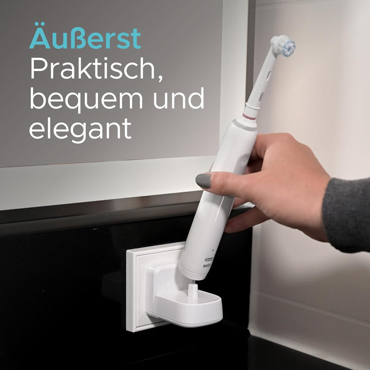 ProofVision Elektrisches Zahnbürsten-Wandladegerät für EU-Steckdose für Oral-B/Braun Modellen (ausse