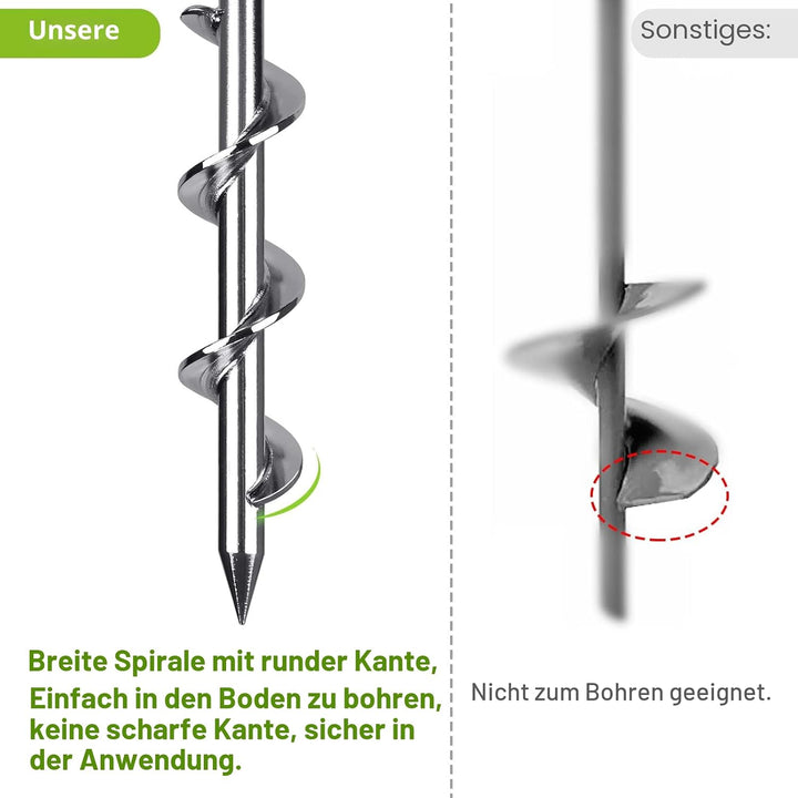 30,5 cm Bodenanker, 4 Stück robuste Zeltheringe, wiederverwendbar mit Bohrer, für Campingzelte, Tram