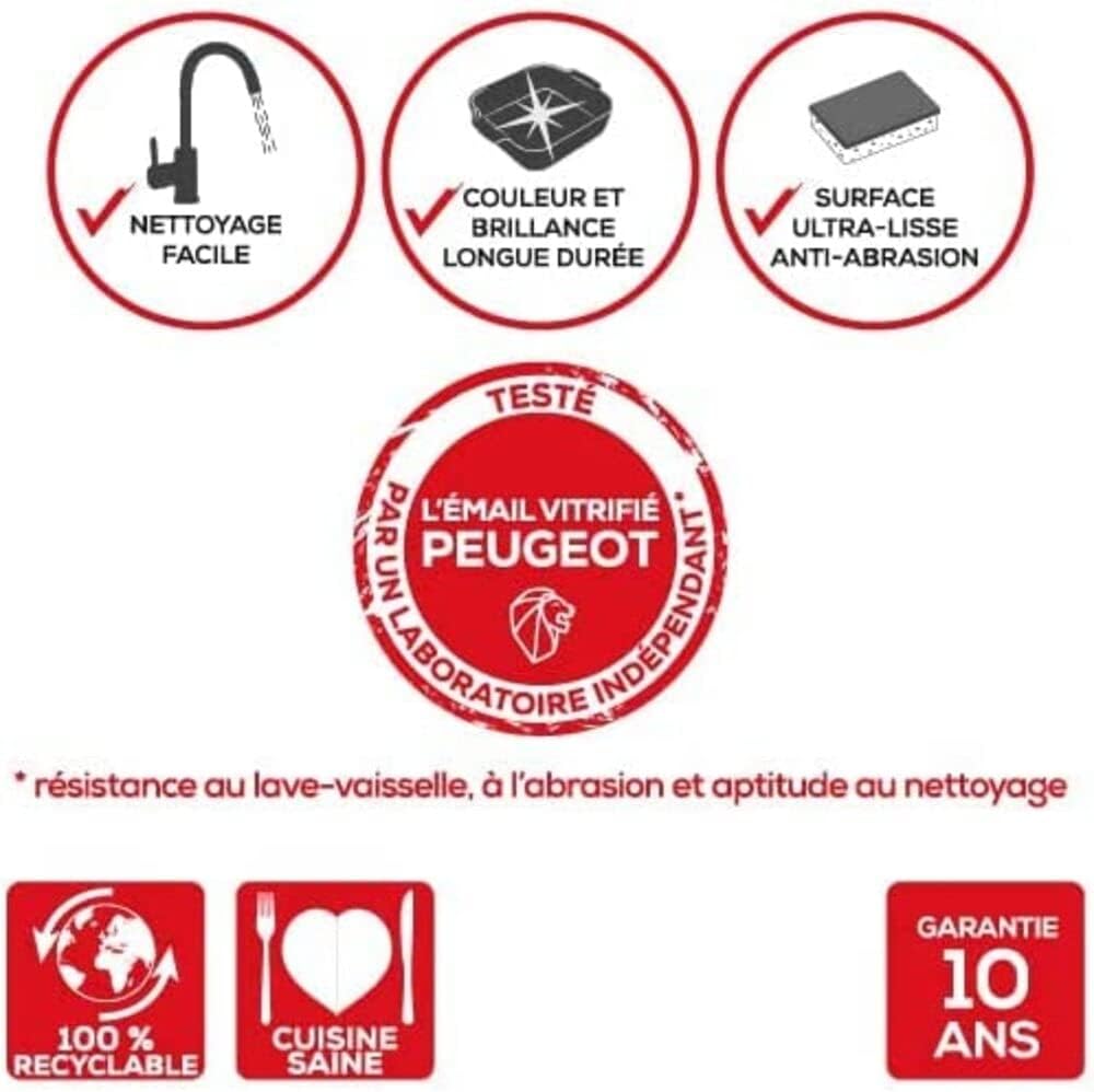 PEUGEOT - Rechteckige Auflaufform aus Keramik - 36 cm x 23,6 cm x 7,5 cm - Fassungsvermögen: 3,8 L -