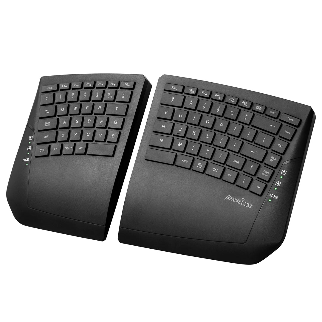 Perixx PERIBOARD-624B - Kabellose ergonomische Split-Tastatur - Flachen Tasten - Neigungswinkel eins
