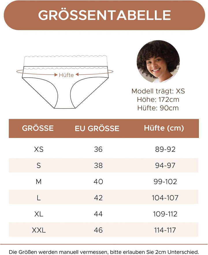 INNERSY Unterhosen Damen Baumwolle Slips mit Spitze Bequeme Hipster Unterwäsche Mehrpack 6 36 6 Schw