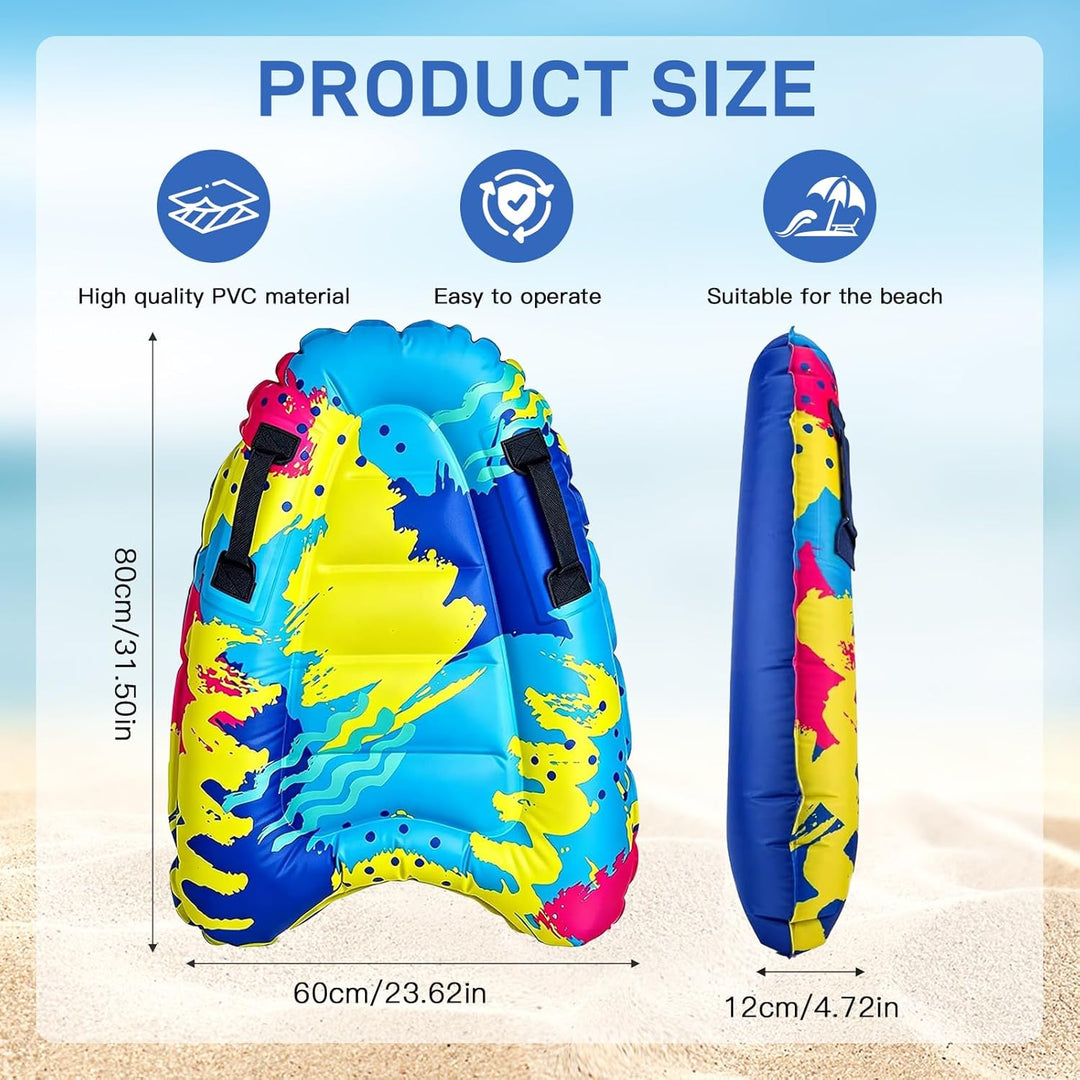 Bodyboard Aufblasbar, Aufblasbares Bodyboard Kinder mit Griffen – Faltbares Aufblasbares Schwimmbret