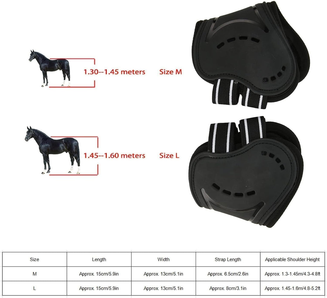 BAOFUYA Pferde Hinterbeinstiefel, Atmungsaktive, Schlagfeste Pferde Hinterbeinstiefel, Verstellbar,