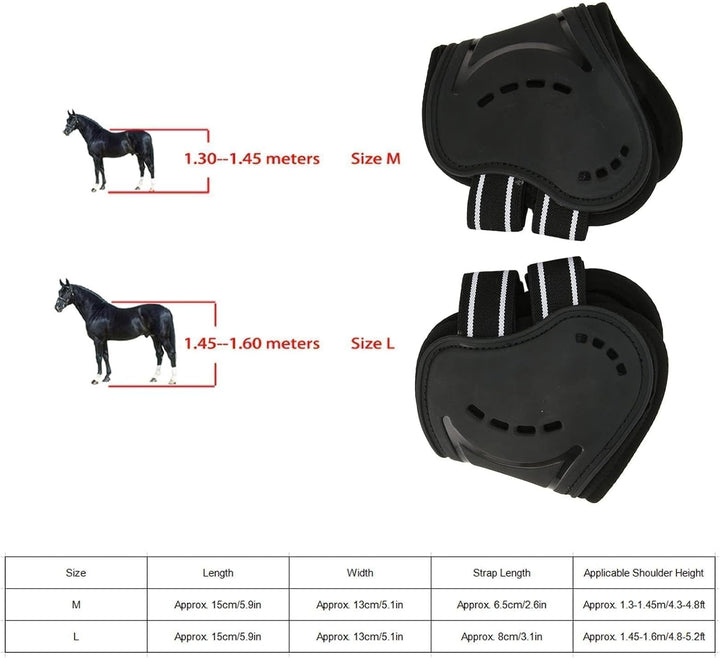 BAOFUYA Pferde Hinterbeinstiefel, Atmungsaktive, Schlagfeste Pferde Hinterbeinstiefel, Verstellbar,