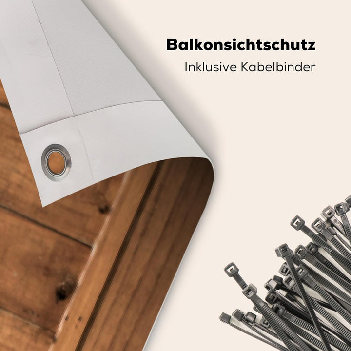 MuchoWow© Balkonsichtschutz Einseitig 85x500 cm Gross PVC Terrassen Garten ohne Bohren Wetterfest Ba