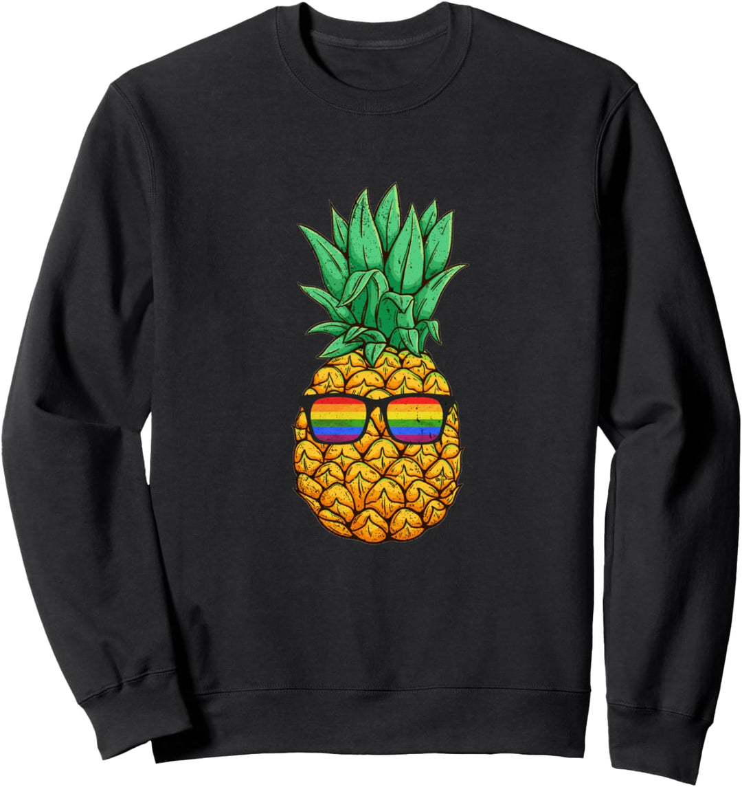 Ananas mit Regenbogen Flagge Sonnenbrille Gay Pride LGBT Sweatshirt