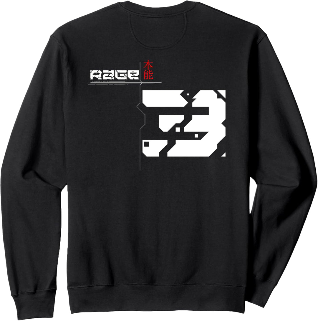 Rage (Instinct) 3 Techwear Front-/Rückenmotiv Sweatshirt