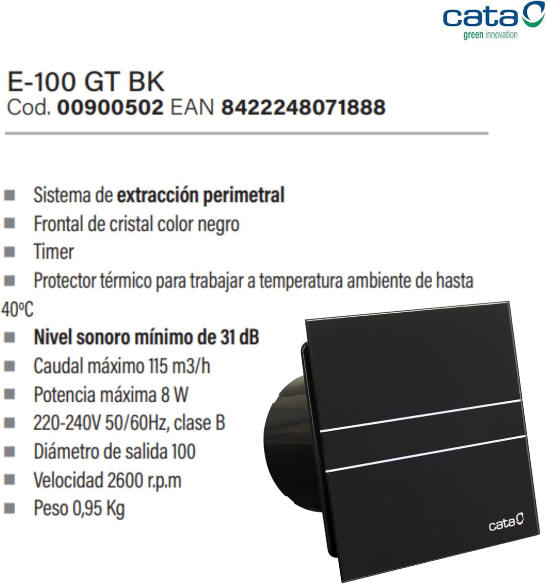 Cata Haushaltsabzug E-100 GT BK Bandenabsaugsystem Wärmeschutz für Arbeiten bei Raumtemperatur Geräu