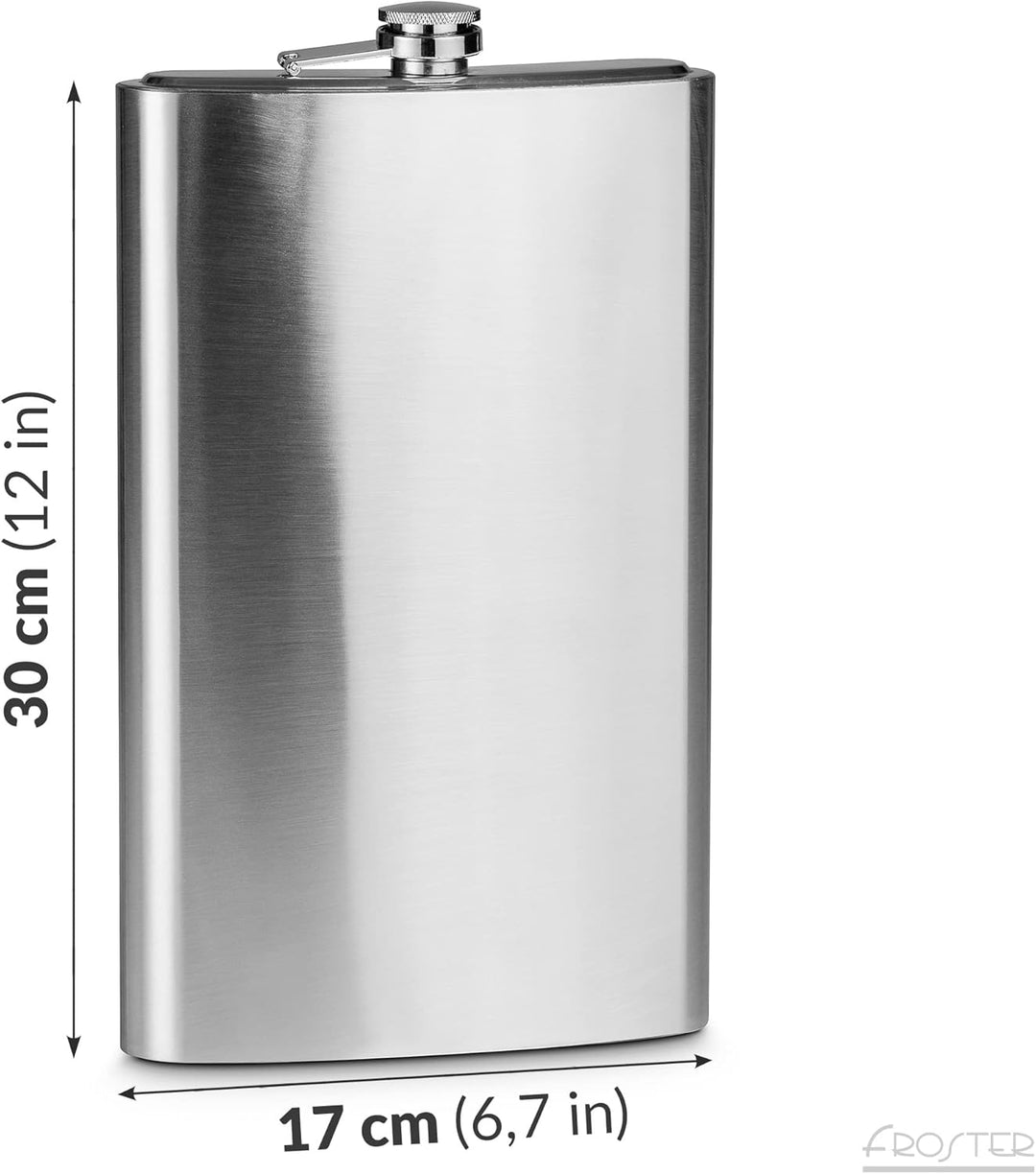 Froster Gigantischer Flachmann Edelstahl, XXL Flachmann Gross 1,75 l, Riesiger